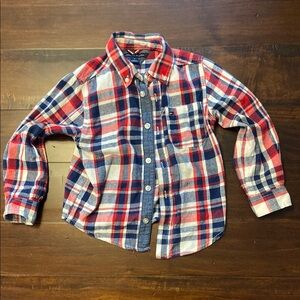 Tommy Hilfiger Bold Red and Blue Plaid Button Down